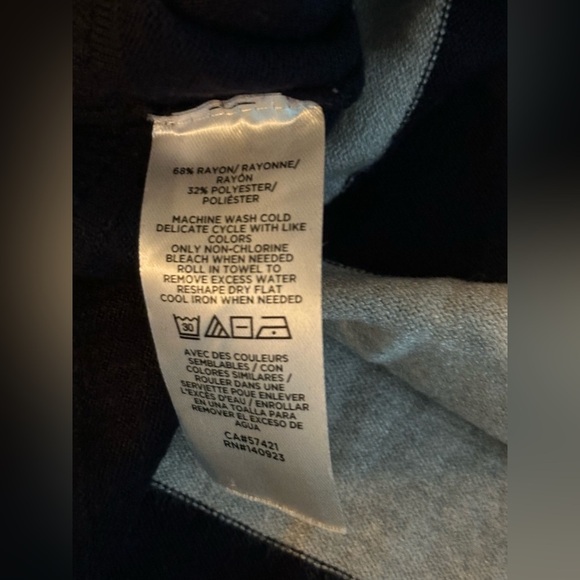 LOFT Striped Sweater Tunic Navy and Gray XL - Picture 5 of 6